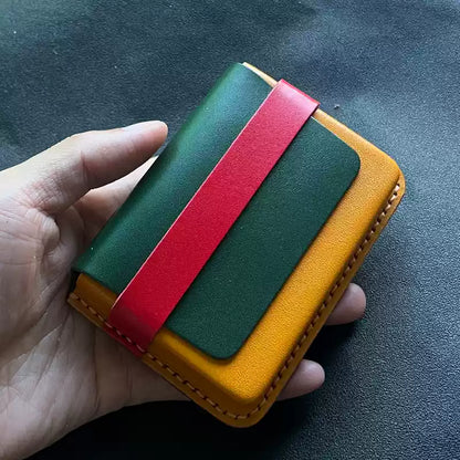 Handcrafted Vegetable - Tanned Leather Card Holder - ( Business Card Case)