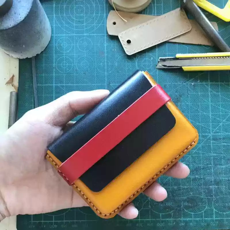 Handcrafted Vegetable - Tanned Leather Card Holder - ( Business Card Case)