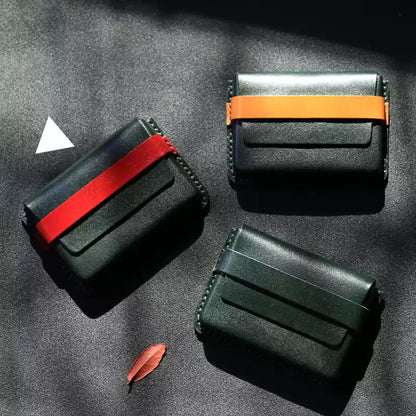 Handcrafted Vegetable - Tanned Leather Card Holder - ( Business Card Case)