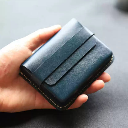 Handcrafted Vegetable - Tanned Leather Card Holder - ( Business Card Case)