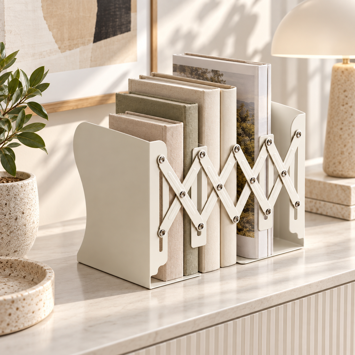 Large Expandable Metal Book Organizer