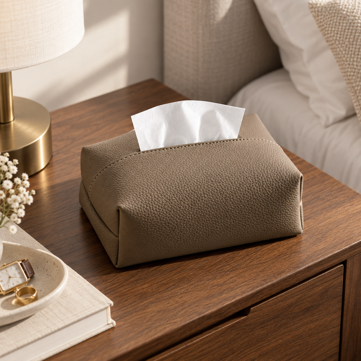Leather Tissue Box Cover