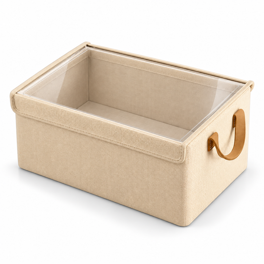 Upgraded Medium Lidded Fabric Storage Box