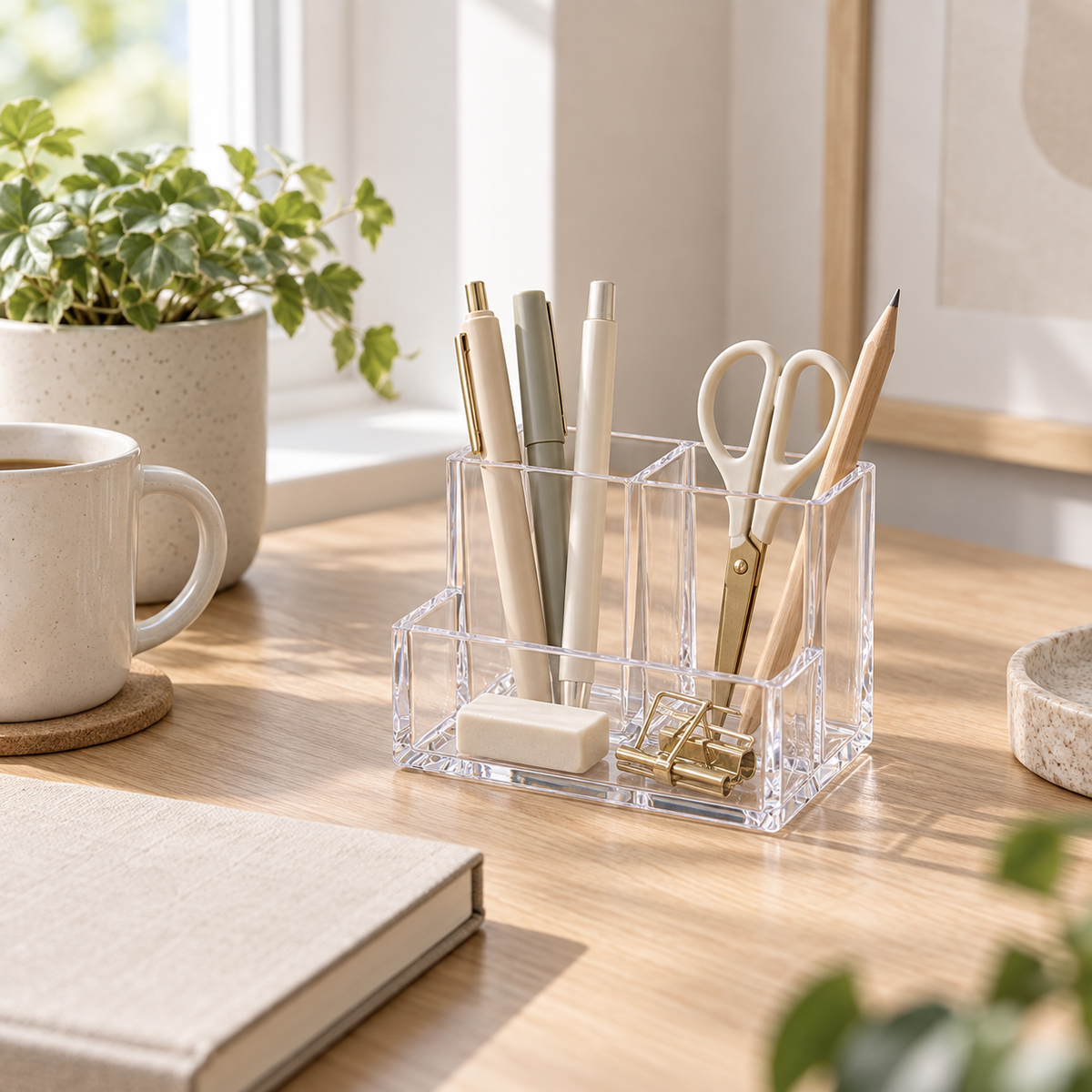 Three-Compartment Desk Organizer