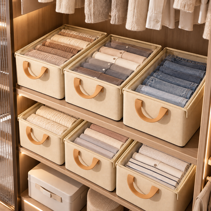 Upgraded Medium Lidded Fabric Storage Box