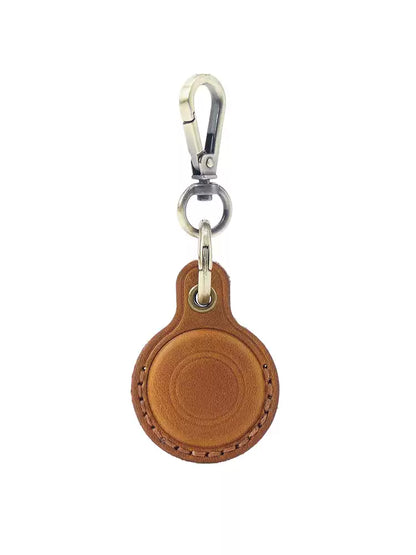 Handmade Vintage Crazy Horse Leather Airtag Keyring