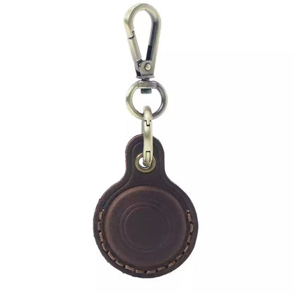 Handmade Vintage Crazy Horse Leather Airtag Keyring
