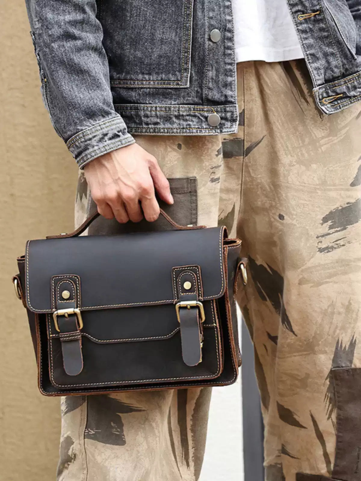 Vintage Horse Leather Messenger Bag
