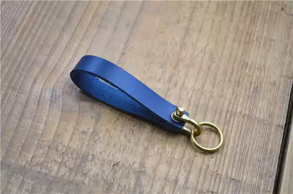 Handcrafted Genuine Leather Keychain - Creative Personalized Key Holder with Phone Number Tag