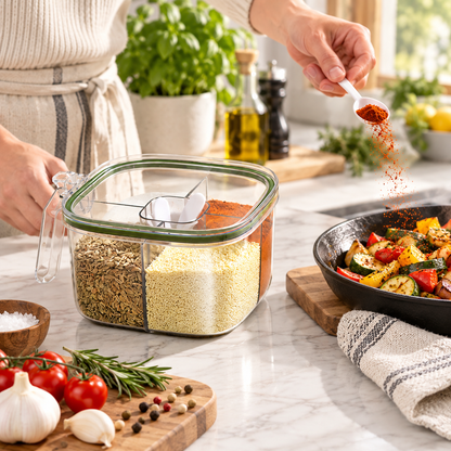 Multi-Compartment Seasoning Container