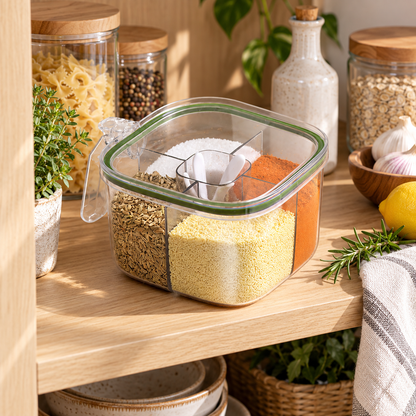 Multi-Compartment Seasoning Container