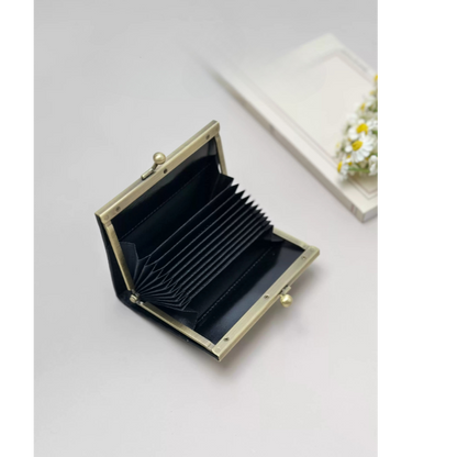 Vintage Waxed Leather Clutch Wallet - Customizable Genuine Leather Coin and Card Holder