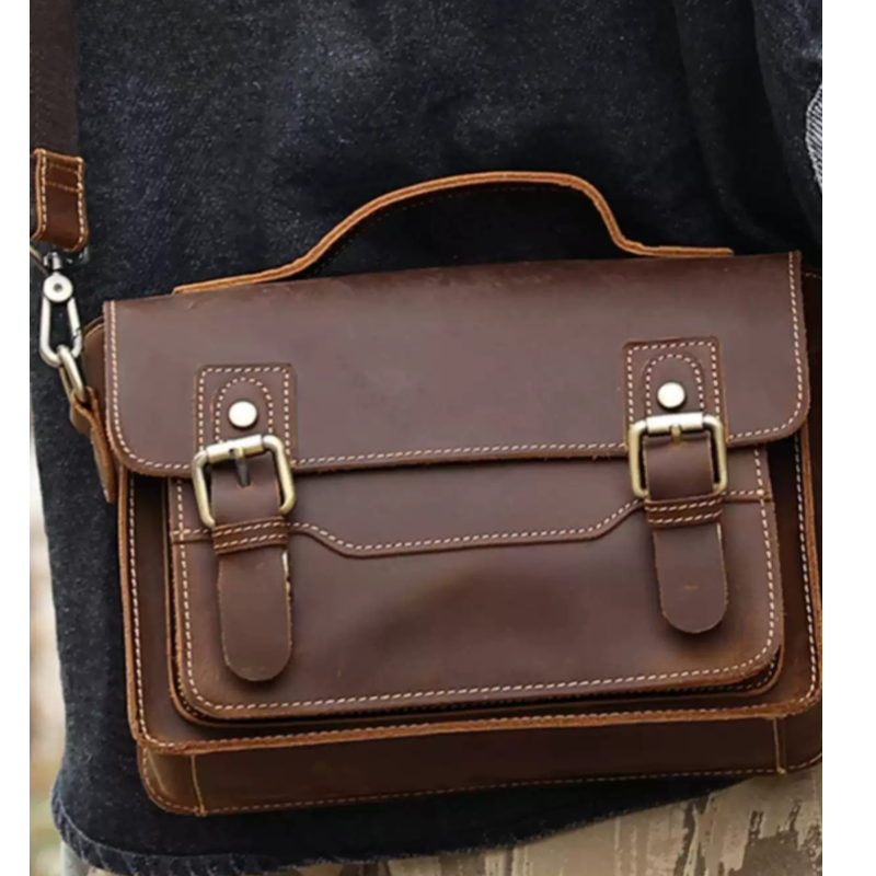 Vintage Horse Leather Messenger Bag