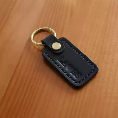 Custom Handmade Vegetable-Tanned Leather Keychain with Free Lettering