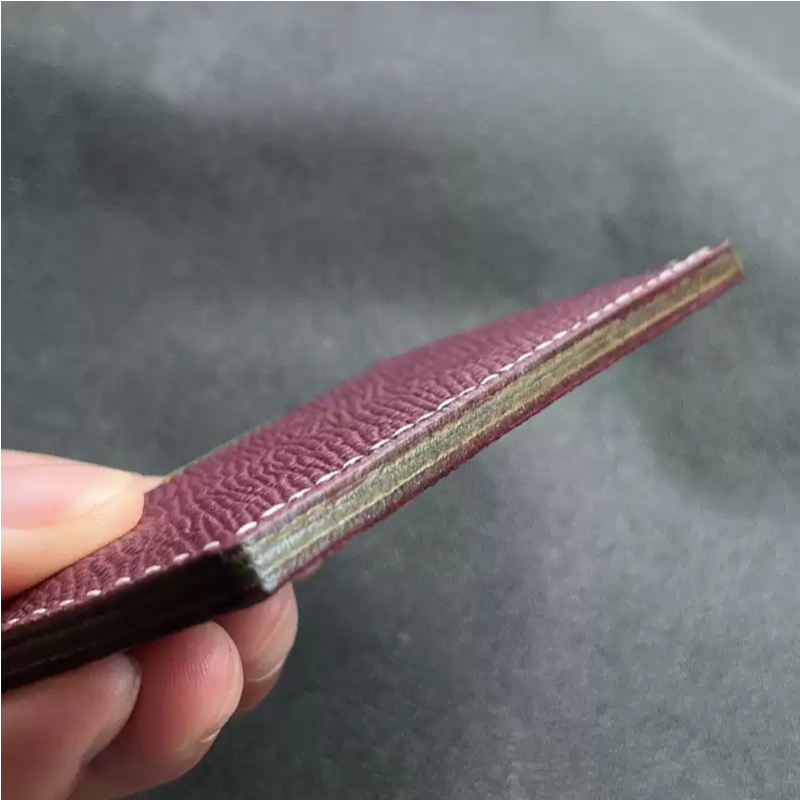 Color-Block Handcrafted Leather Card Holder - Slim Wallet