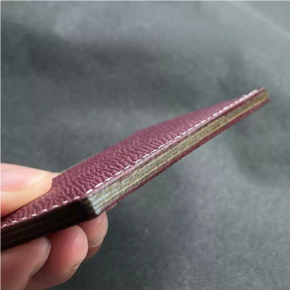 Color-Block Handcrafted Leather Card Holder - Slim Wallet